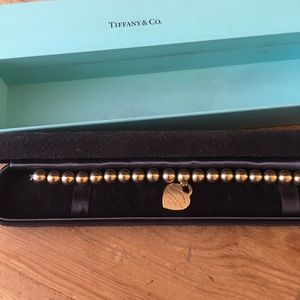 Tiffany 18k gold bead bracelet 7.5 inches long
